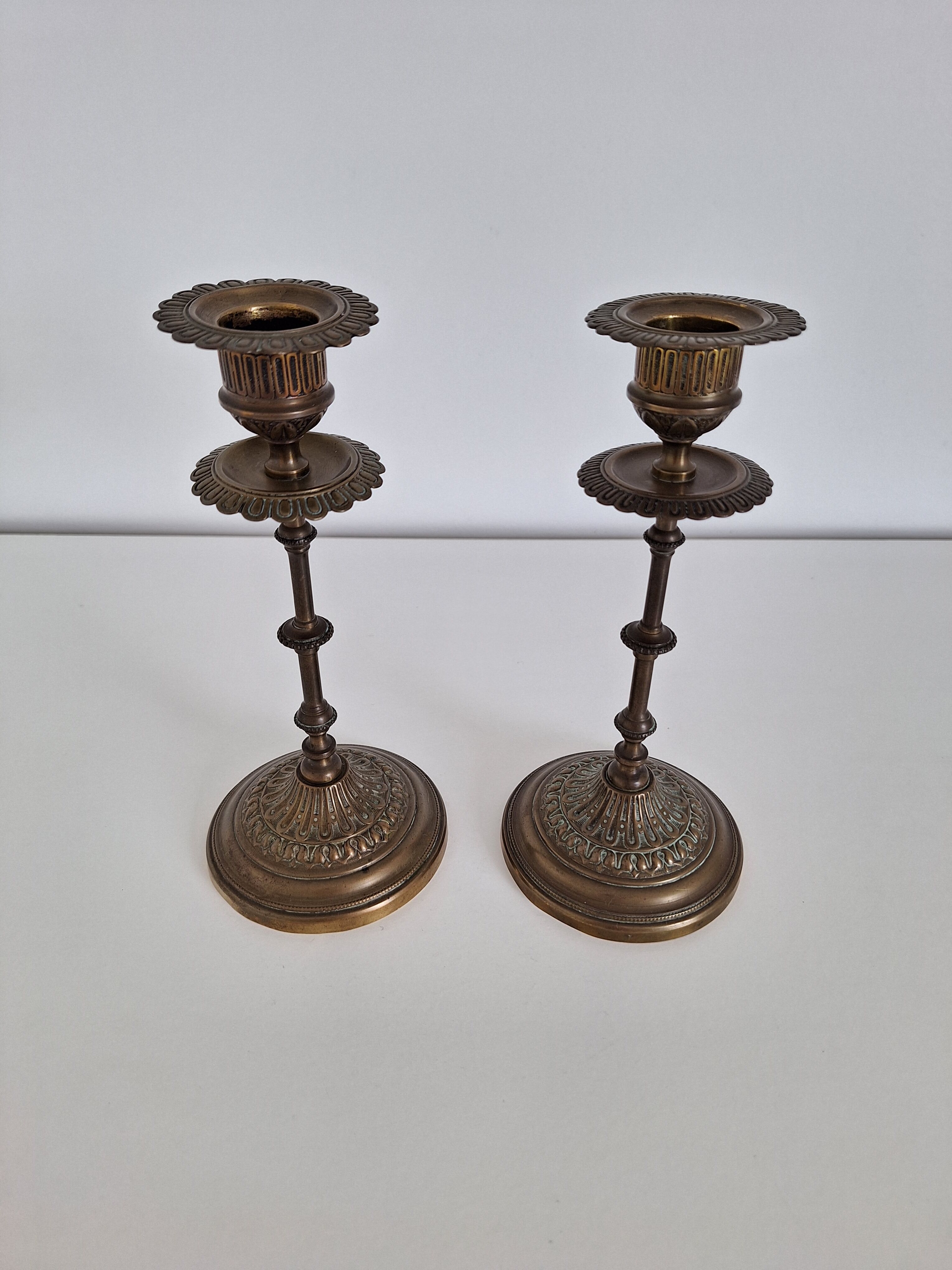 Vintage brass candle holders