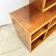 Asymmetrical mahogany bookshelf — 2 offset elements, custom-made, 1960s