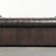 Brown cowhide leather Chesterfield 3-seater sofa in English style