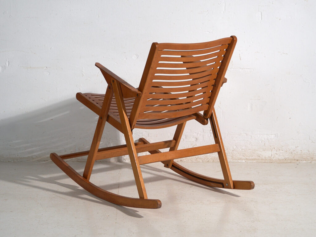 Vintage folding rocking chair Rex by Niko Kralj – Slovenia, circa 1970.