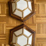 Set of two hexagonal Sothis wall lights