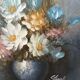 Huile sur toile « Bouquet de fleurs »
