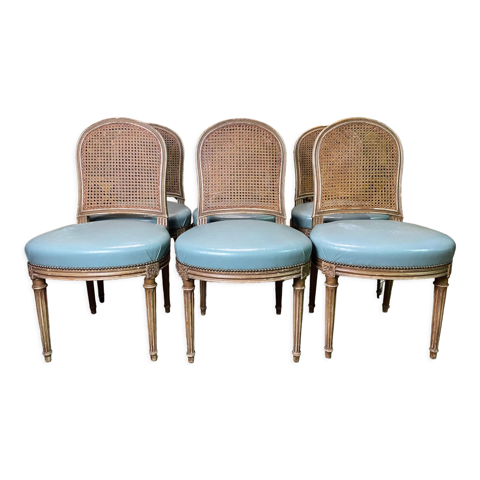 Suite of 6 Louis XVI style chairs signed Gouffé Paris
