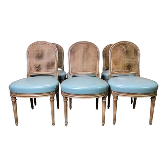 Suite of 6 Louis XVI style chairs signed Gouffé Paris