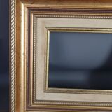 Frame wood stucco gilded gold leaf 30x26 foliage 16.4x11.9 cm