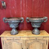 Pair of cast iron planters