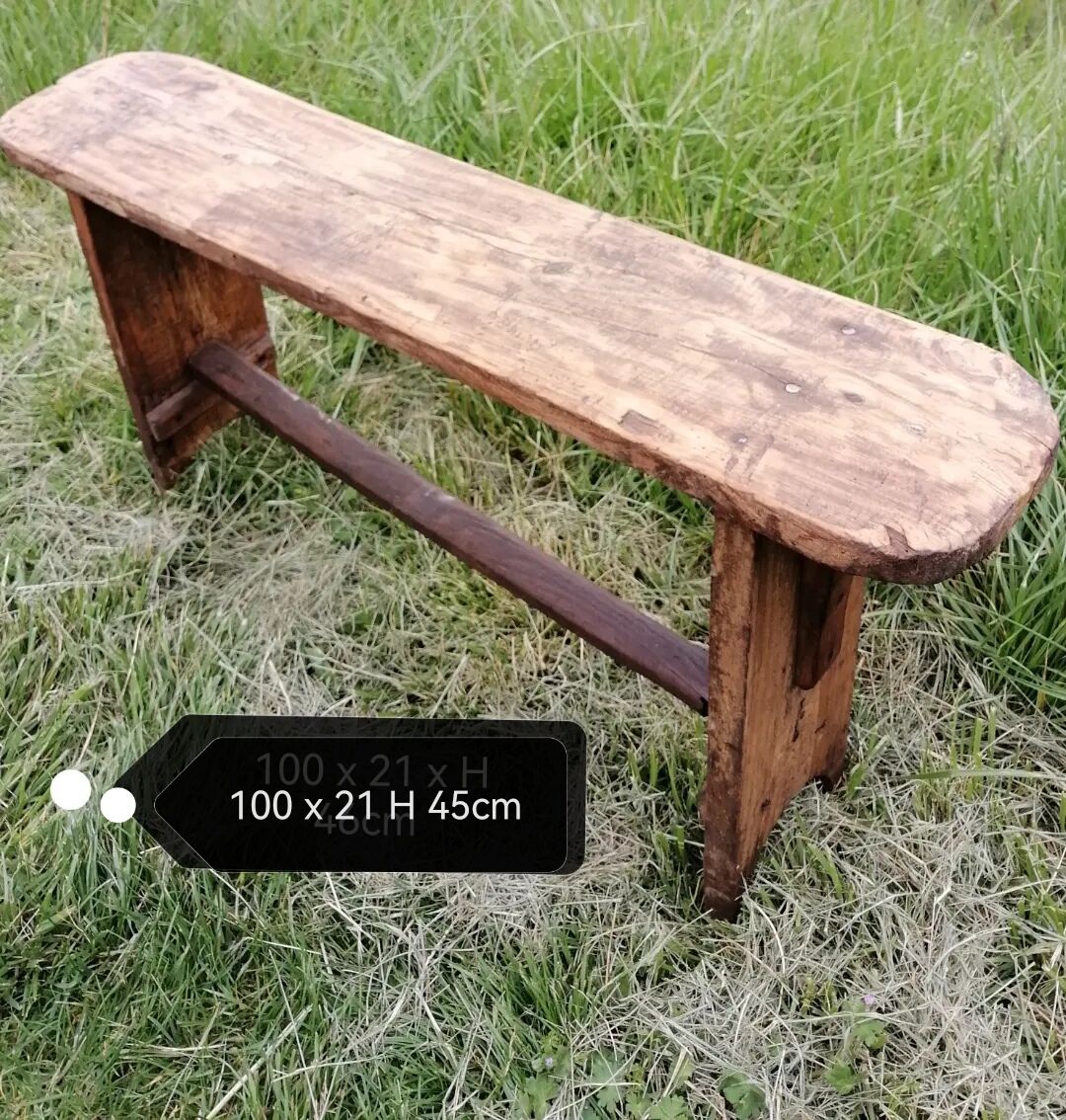 Wooden farmhouse bench