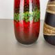 Set of Four Vintage Pottery Fat Lava Vases Made by Scheurich, Germany, 1970s