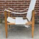 Vintage safari chair 1960s Denmark with canvas minimalist design