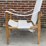 Fauteuil safari vintage 1960 Danemark avec toile design minimaliste