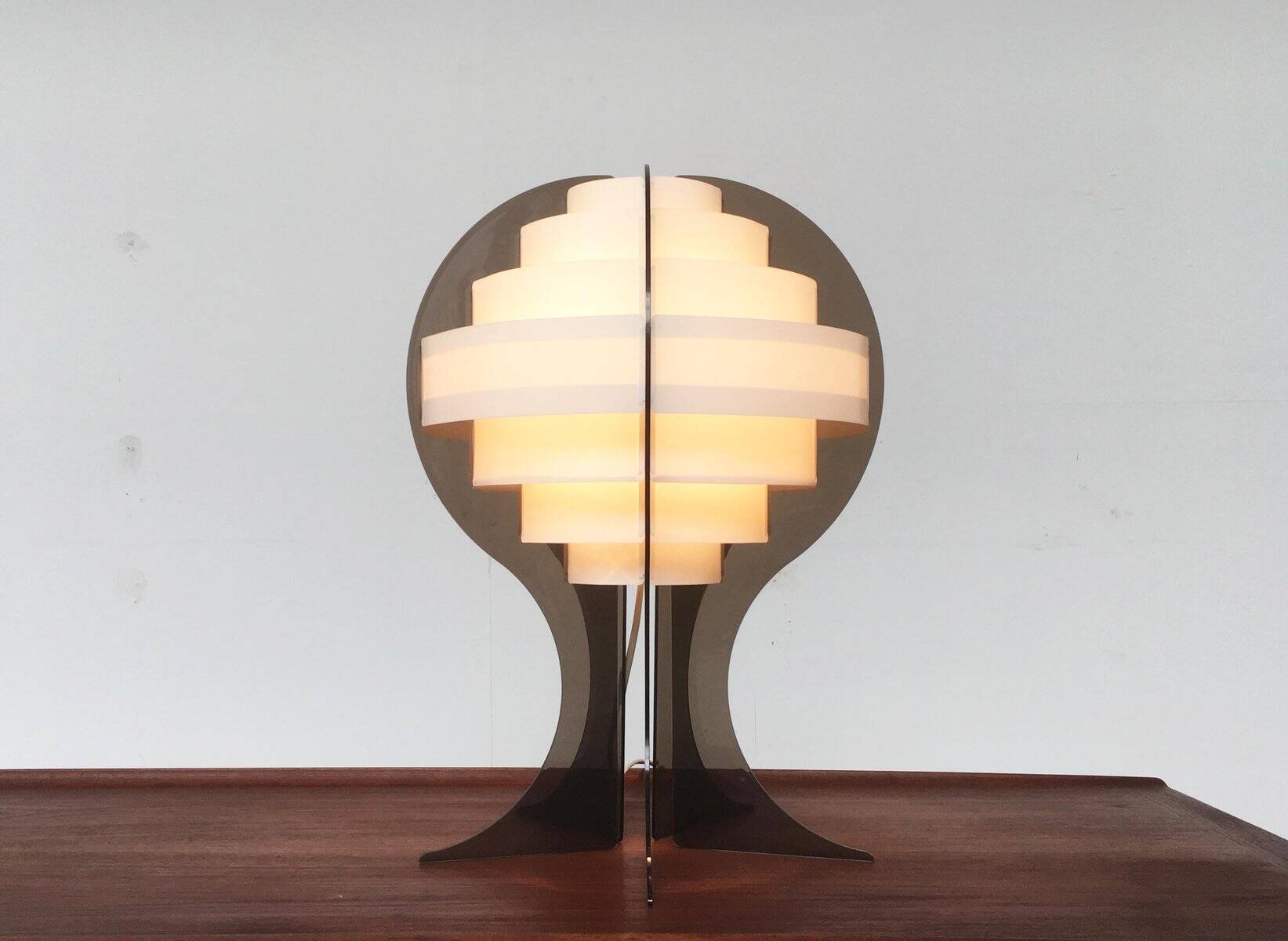 Mid-century Danish plastic table lamp by Flemming Brylle & Preben Jacobsen