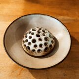 Handmade stoneware flower frog