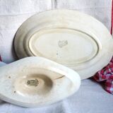 Ancien plat /légumier de table avec saucière, vaisselle vintage début 20e