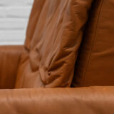 Italian Cognac Leather Bonacina Armchair 1970s