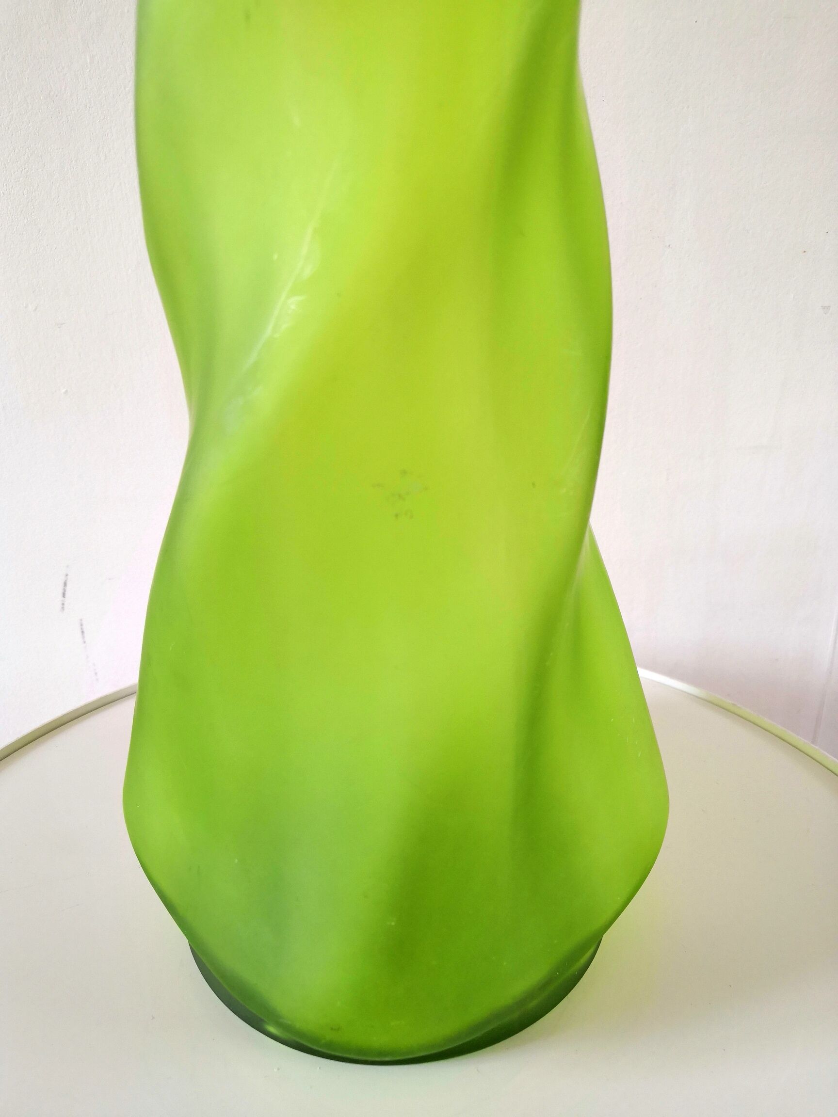 Twisted vase in tinted glass design 50s