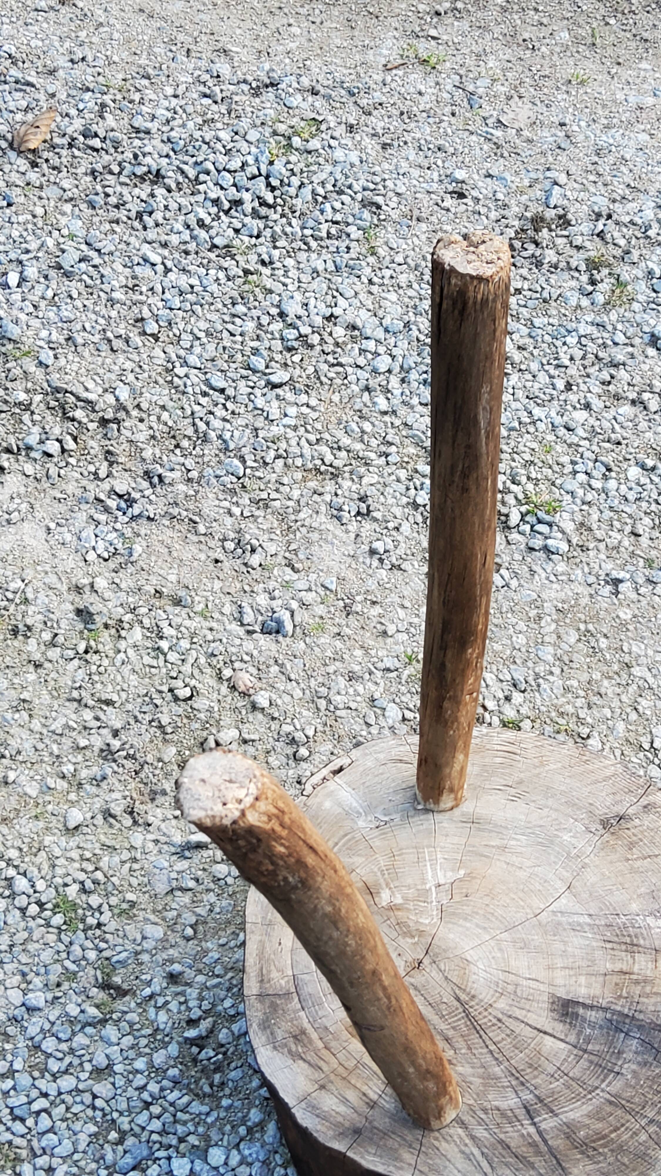 Brutalist tripod billot stool