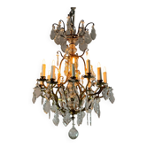 Louis XV style cage chandelier in gilded bronze decorated with tassels circa 1920