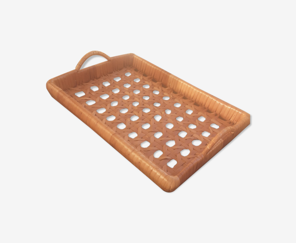 Plateau osier rotin vintage