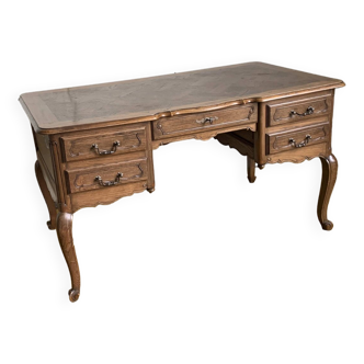 Double-sided solid oak desk