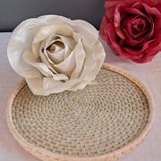 Varnished rattan tray