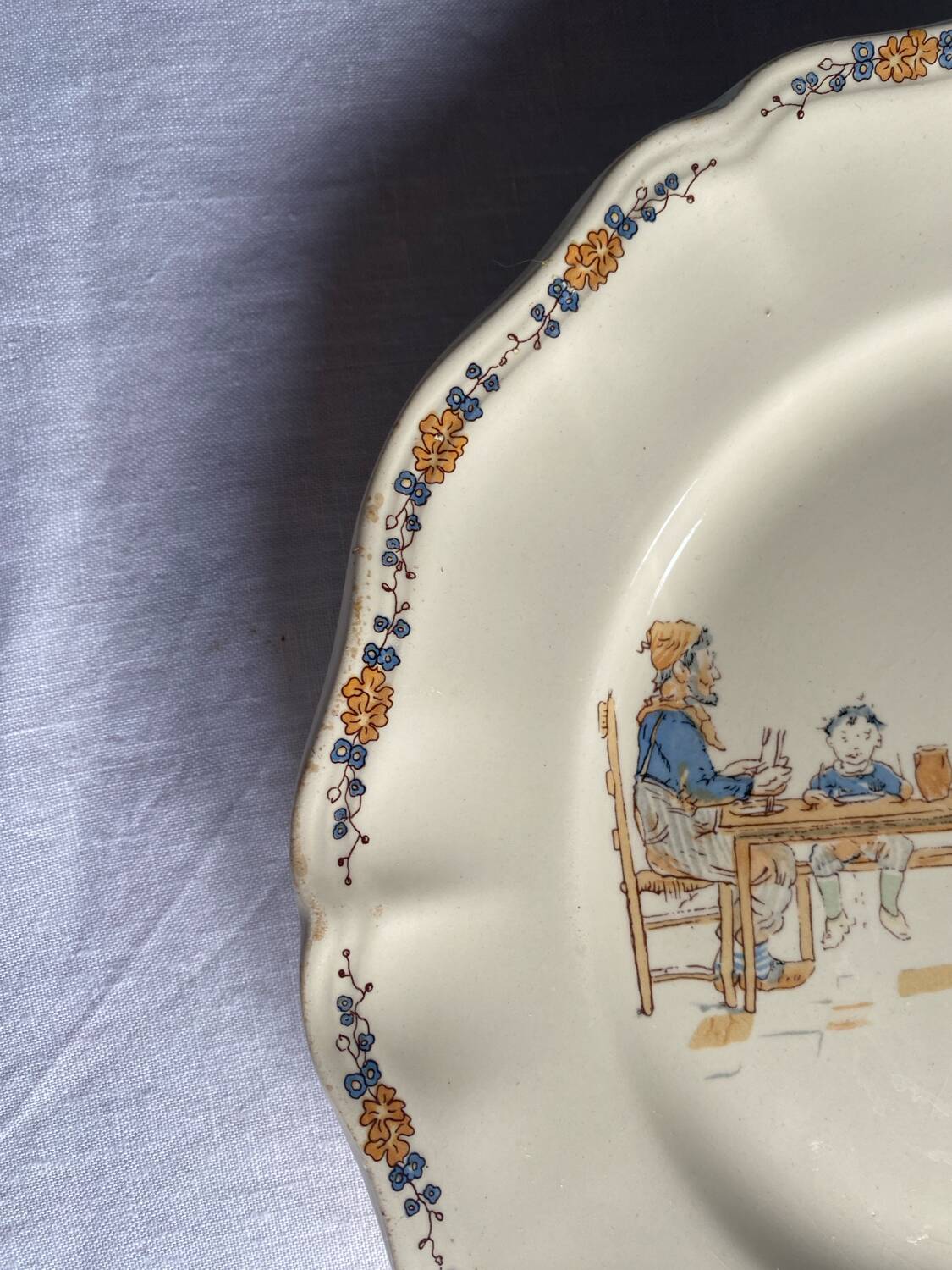 Earthenware plate “Enfants Richard” Sarreguemines