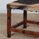 Tabouret en bois massif et peau, travail du XXe siècle