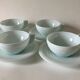 4 mint opaline cups and saucers