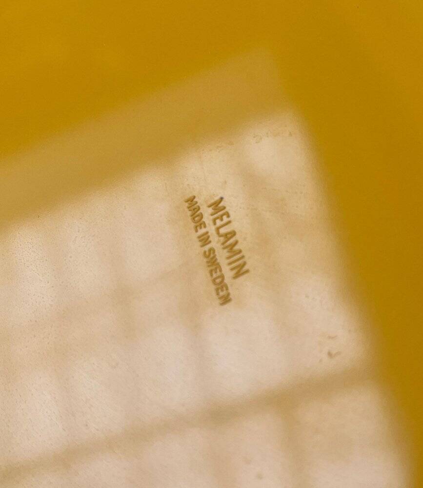 Yellow Melamine Plateau, Space Era, Mid-Century Swedish, 1960s