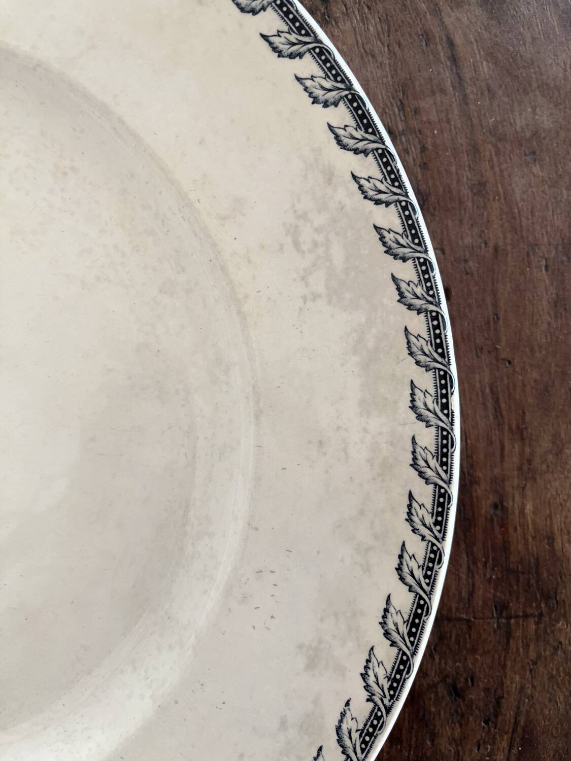 Round iron earth dish monogram “N” KG Lunéville