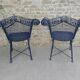 Paire de fauteuils de jardin en métal