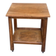 Vintage bar side table with wheels, Art Deco walnut, 1960.