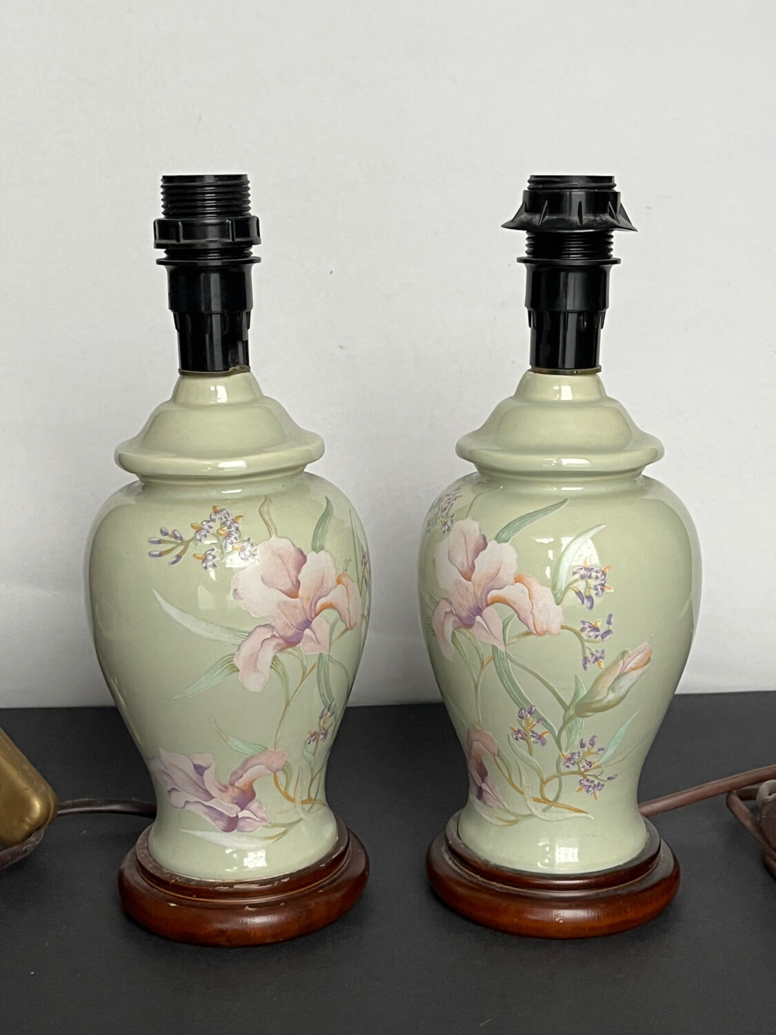 2 earthenware bedside lamp bases