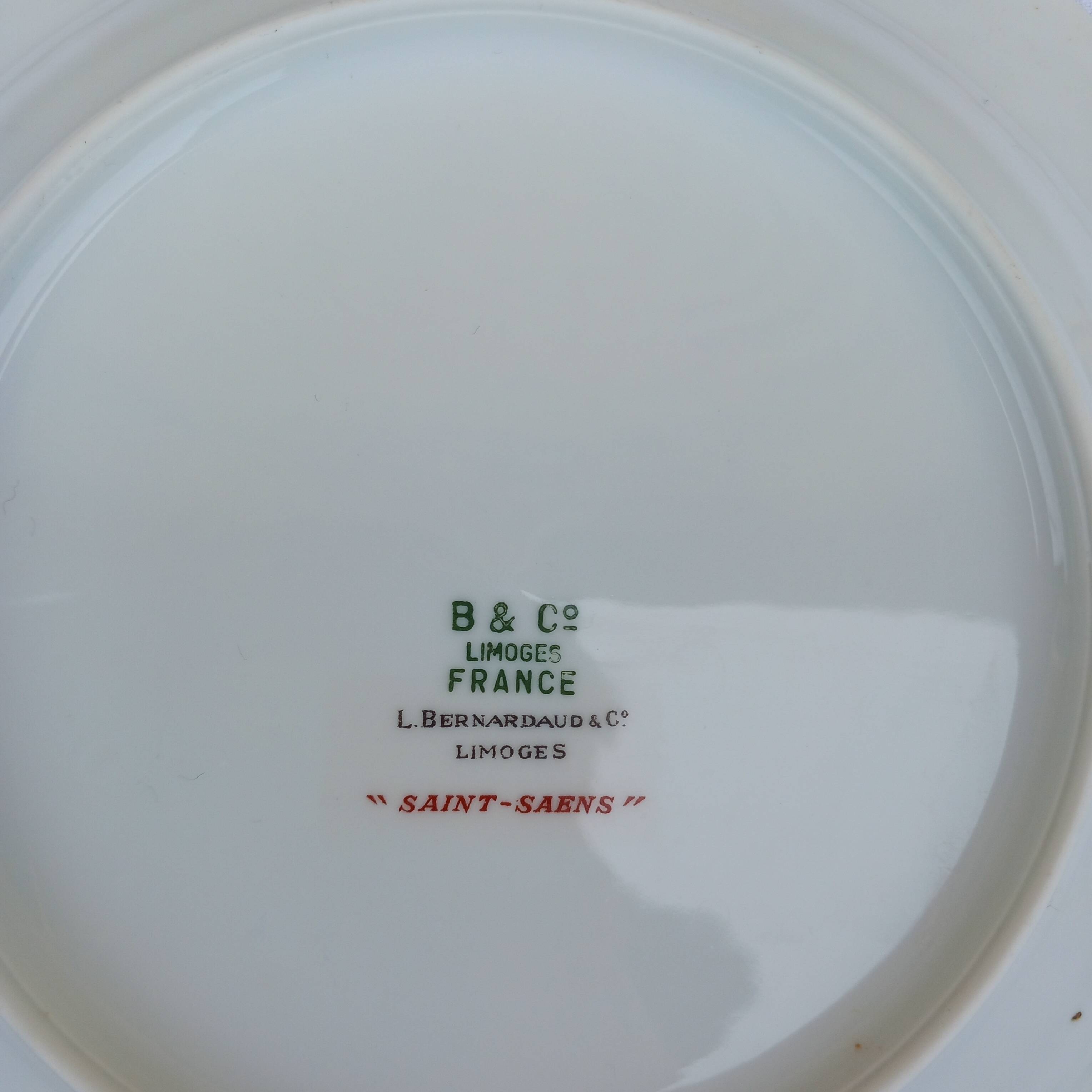 Round Bernardaud porcelain serving dish - Saint-Saens model - 1970s