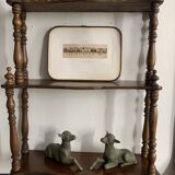 Wall shelf with pediment, in turned Napoleon III wood