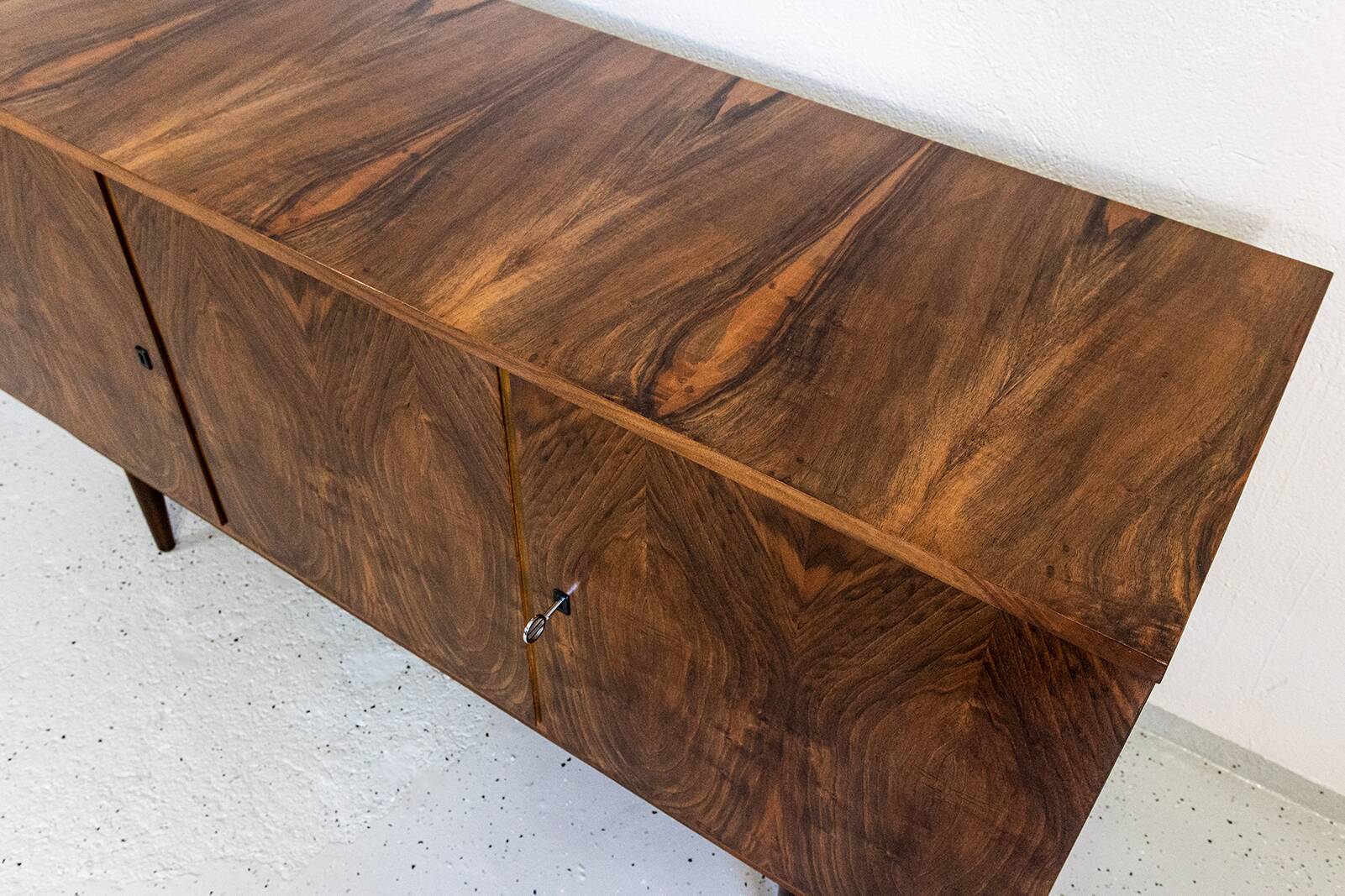 Vintage Walnut Sideboard By Lfm, Poland, 1970s