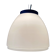Suspension du milieu du siècle en verre blanc avec dessus bleu foncé, années 1960, Italie