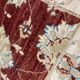 Red Gold Wool Rug, Handmade Floral Oriental Carpet 121x77cm Bedroom Decor
