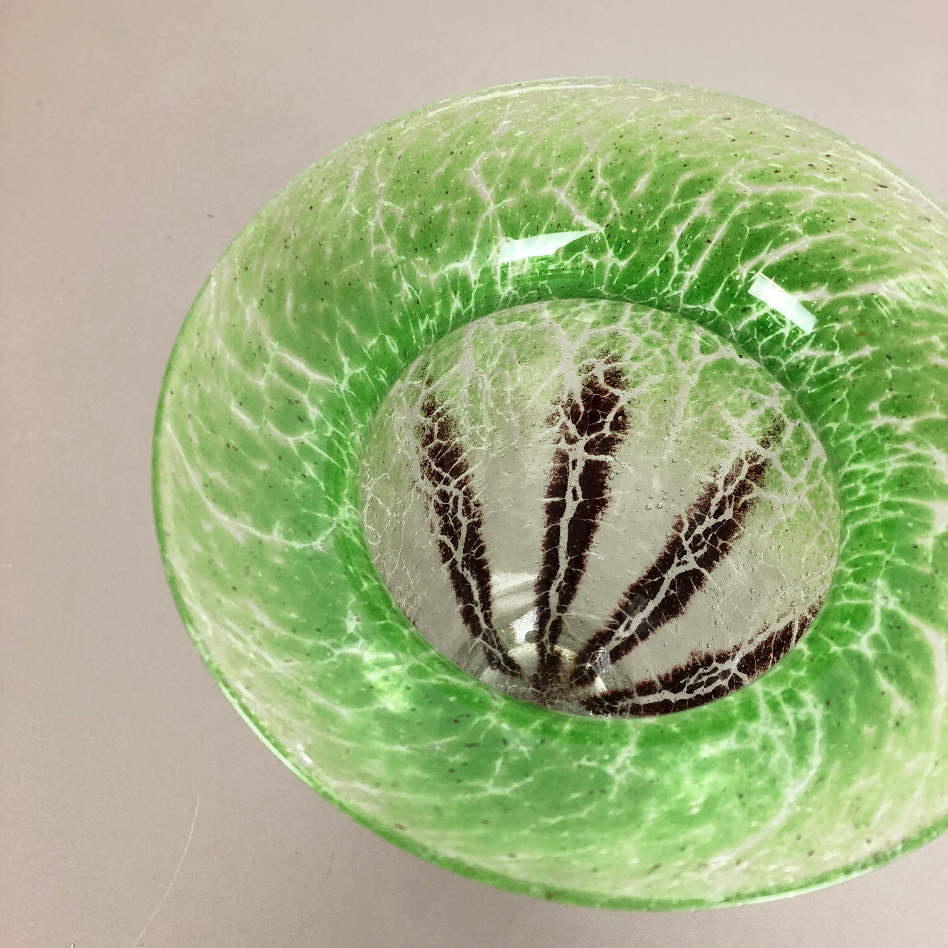 German glass vase by Karl Wiedmann for WMF Ikora, 1930s Bauhaus Art Deco