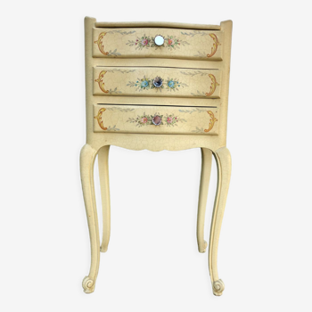 Bedside table painted Louis XV style