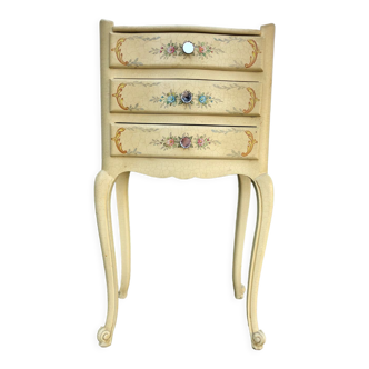 Bedside table painted Louis XV style