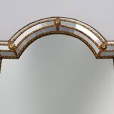 Miroir trapézoïdal en laiton et mosaïque de style vénitien, XXe siècle