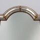Large 20th century Venetian style trapezoidal brass and mosaic mirror