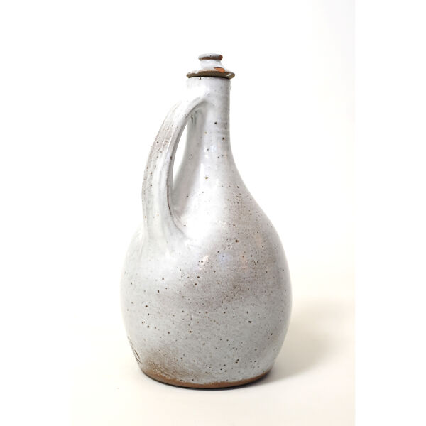 Pichet et bouchon en grès émaillé, 26cm