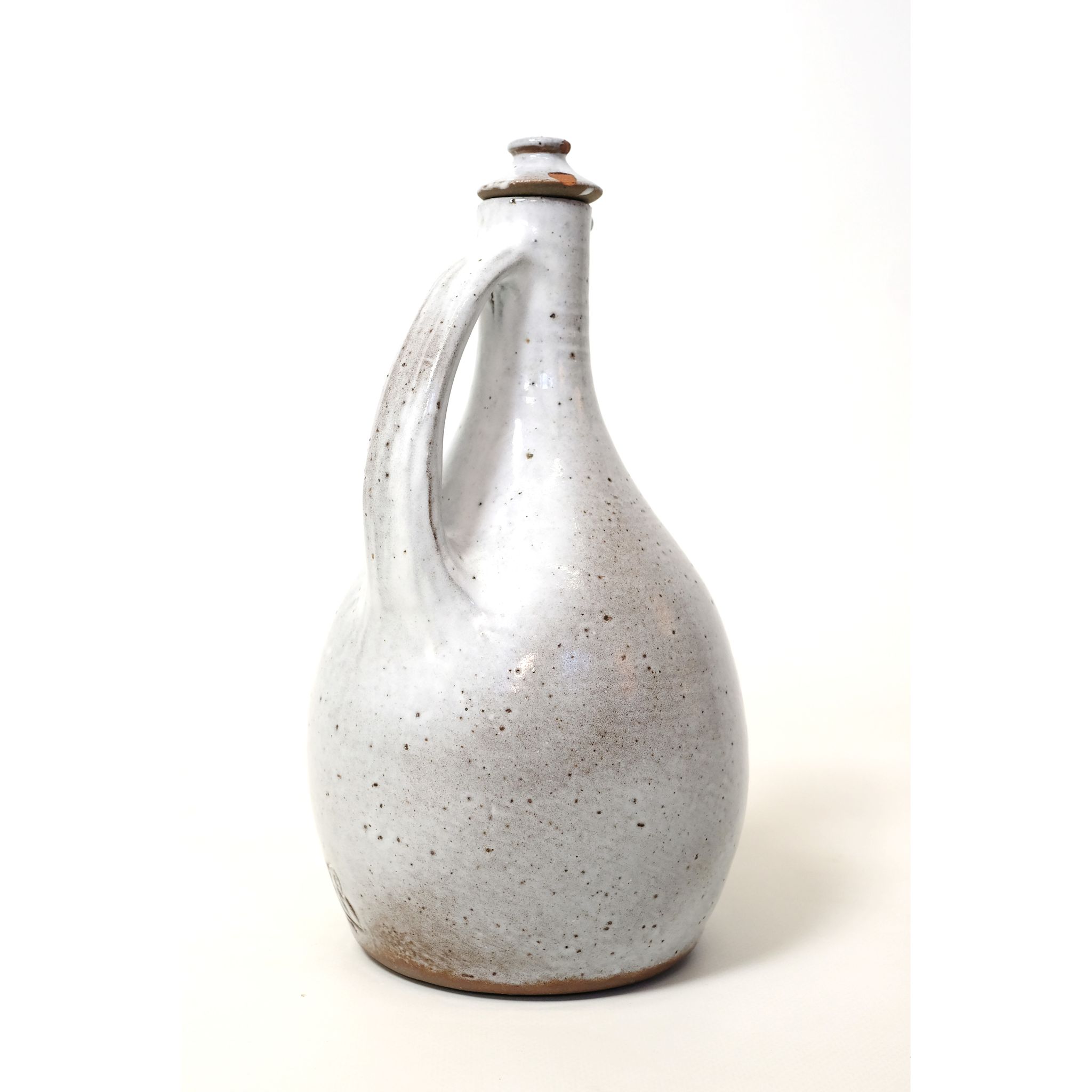 Pichet et bouchon en grès émaillé, 26cm
