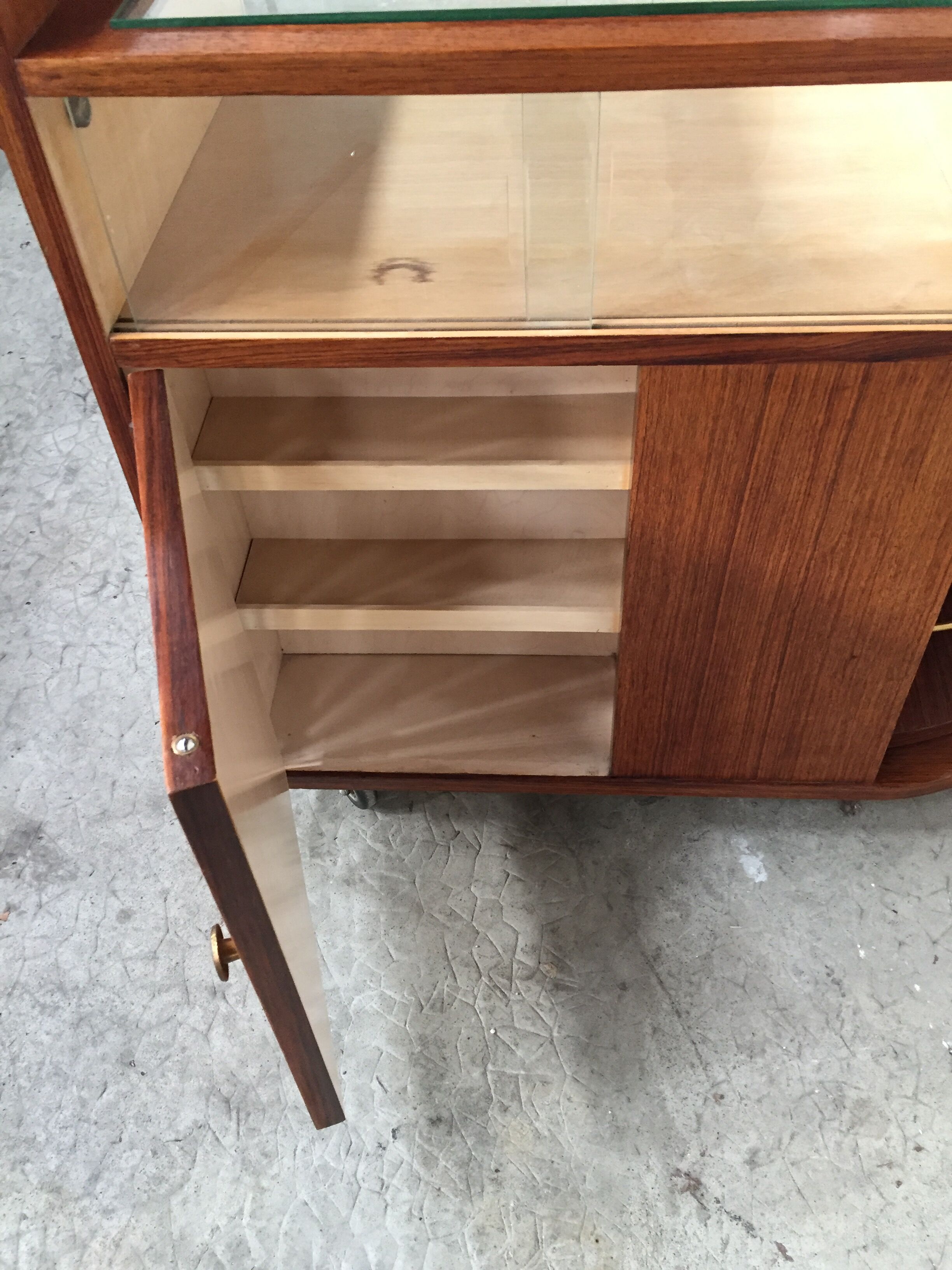 Bar on wheels 40/50s in rosewood