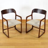 Set of 2 Armchairs Baumann Sled 1960