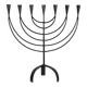 Vintage Swedish Menorah candle holder, hand-forged, in brutalist style.