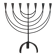 Vintage Swedish Menorah candle holder, hand-forged, in brutalist style.