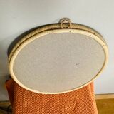 Vintage Round Rattan Wall Mirror 1990s