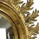 Grand miroir en bois rare en forme de soleil avec finition en feuille d'or XL 86 cm
